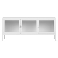 Biely kovový TV stolík 130x55 cm Brisbane – House Nordic