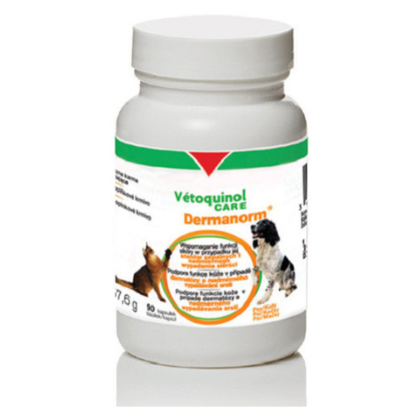 Dermanorm doplnkové krmivo pre psy určené na zlepšenie kondície, kože a srsti 90cps Vétoquinol