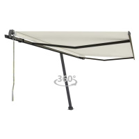 vidaXL Samostatne stojaca automatická markíza 400x300 cm krémová