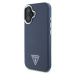 Guess PU Grained Triangle Logo Zadný Kryt pre iPhone 16 Blue