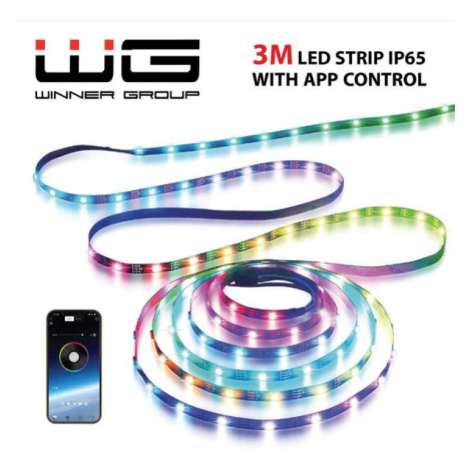 LED RGB opasok WG18 s aplikáciou, 3 metre, IP 65 Winner Group