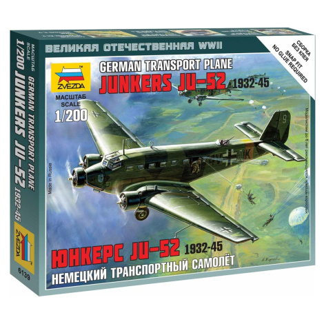 Wargames (WWII) letadlo 6139 - Junkers Ju-52 Transport Plane (1:200) Zvezda