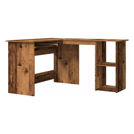 vidaXL Rohový stôl staré drevo 120x140x75 cm kompozitné drevo