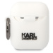 Karl Lagerfeld 3D Logo NFT Choupette Head Silikónové Puzdro pre Airpods 1/2 White