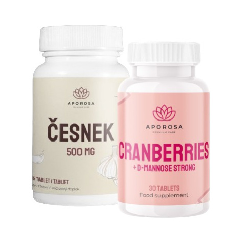 APOROSA Brusnice + D-manosa 30 tabliet + Aporosa Cesnak 500 mg 90 tabliet
