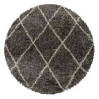 Kusový koberec Alvor Shaggy 3401 taupe kruh Rozmery koberca: 120x120 kruh