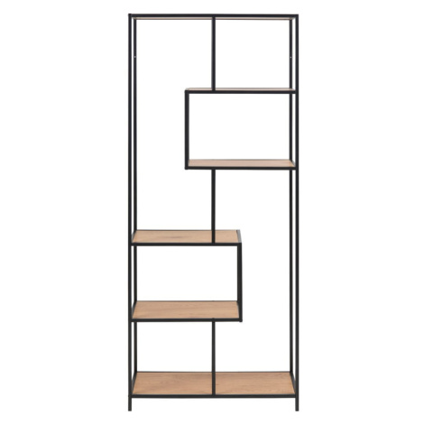 Čierna/prírodná knižnica v dekore duba 77x185 cm Seaford – Actona