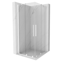 MEXEN/S - Velar Duo štvorcový sprchovací kút 90 x 90, transparent, biela 871-090-090-02-20