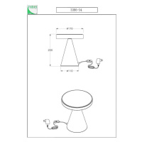 Stolná lampa Neutra LED, výška 20 cm, biela, dotykový stmievač