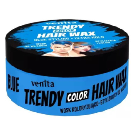 Venita Trendy Color Hair Wax Ultra Hold - farebný vosk na vlasy, ultra držanie, 75 g Blue - modr