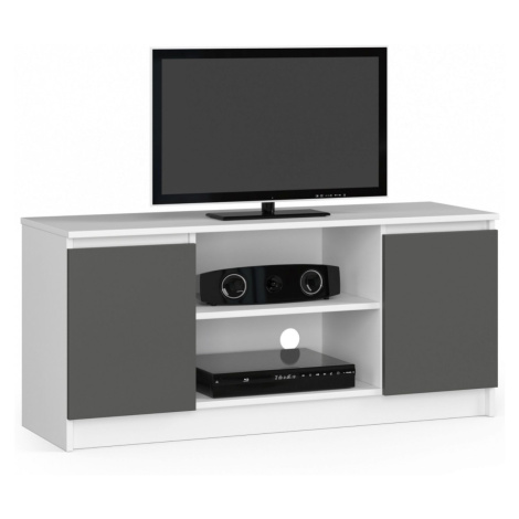 TV stolík Tonon 120 cm biely/grafitový sivý
