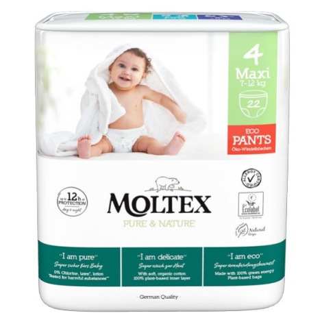 MOLTEX Pure&Nature Nohavičky plienkové jednorazové 4 Maxi (7-12 kg) 22 ks