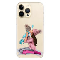 Odolné silikónové puzdro iSaprio - Kissing Mom - Brunette and Boy - iPhone 14 Pro Max
