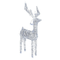 Vianočná drôtená dekorácia Reindeer strieborná, 80 LED
