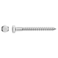 LUX Skrutka do dreva, šesťhranná hlava, pozinkovaná oceľ 100 ks, 6 x 80 mm