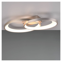 Stropné LED svetlo Malaga s 2 kruhmi niklová matná