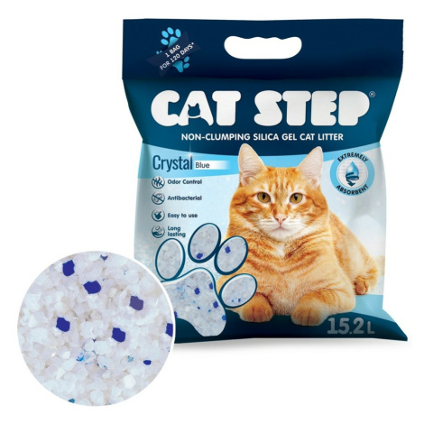 Cat Step Silikagélová podstielka pre mačky CrystalBlue 6,68 kg, 15,2 l