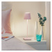 Stolná LED lampa Zafferano Poldina, dobíjateľná batéria, matná, ružová