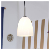 Dyberg Larsen závesná lampa Jazz, Ø 18 cm, opál/oceľ, sklo