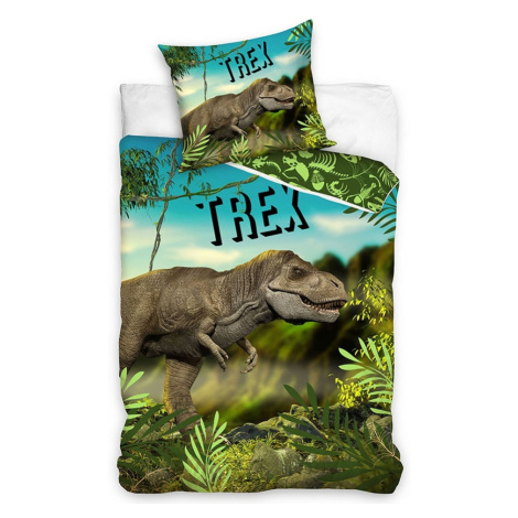 BedTex Bavlnené obliečky T-Rex v pralese, 140 x 200 cm, 70 x 90 cm