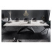 Rozkladací jedálenský stôl PROITOS Dekorhome Bielo-sivý mramor,Rozkladací jedálenský stôl PROITO