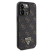 Guess PU Leather 4G Triangle Metal Logo Zadný Kryt pre iPhone 13 Pro Black