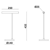 Stolná lampa Molto Luce LED Meyjo T, čierna/kávovo hnedá, hliník