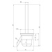 Deante Silia, nástenná toaletná WC kefa, chrómová, DEA-ADI_0711