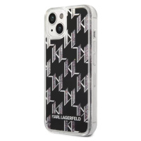 Apple iPhone 14 Plus, Plastový zadný kryt, vzor Monogram, Karl Lagerfeld Monogram Liquid Glitter