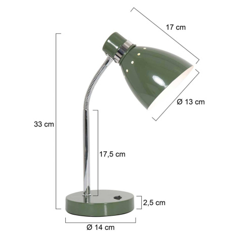 Stolová lampa Spring, rameno nastaviteľné, zelená Steinhauer BV