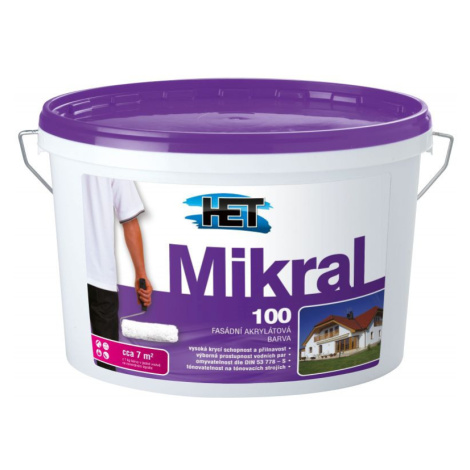 MIKRAL 100 - Fasádna hladká akrylátová farba 1 kg biela Het