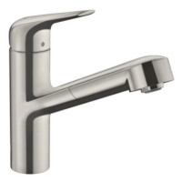 Drezová batéria Hansgrohe Focus s vyťahovacou sprškou vzhled nerezu 71829800