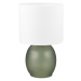 Bielo-zelená stolová lampa s textilným tienidlom (výška 29 cm) Vela – Trio
