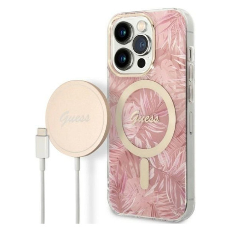 Set plastové puzdro a nabíjačka Guess na Apple iPhone 14 Pro Max GUBPP14XHJEACSP Magsafe IMG Jun