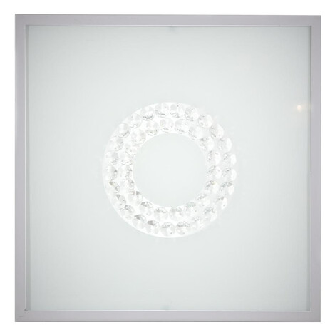LED nástenné / stropné svetlo LUX - 16W, 6500K (studená biela), 29x29cm, hranaté, strieborné