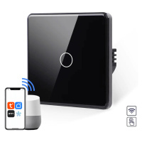 Revolo Touch WiFi dotykový vypínač č.1 (L+N) - Čierny zaoblený