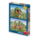 Puzzle 2v1 Súboj dinosaurov 2x48 dielikov 26x18cm v krabici 19x27,5x4cm