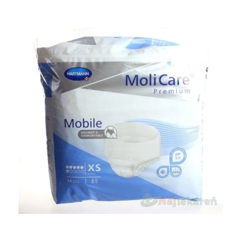 MoliCare Premium Mobile 6 kvapiek XS modré, plienkové nohavičky naťahovacie, 14ks