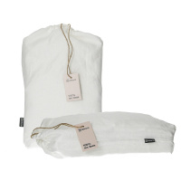 Dekoria Súprava posteľných ľanových obliečok Linen 160x200cm white, 160 x 200 cm/ 2 poszewki 80 
