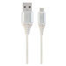 Kabel CABLEXPERT CC-USB2B-AMmBM-1M-BW2 USB 2.0 AM na MicroUSB (AM/BM), 1m, opletený, bílo-stříbr