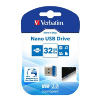 Verbatim USB flash disk, USB 3.0, 32GB, Nano, Store N Stay, modrý, 98710, USB A