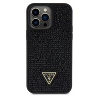 Guess Rhinestones Triangle Metal Logo Kryt pre iPhone 14 Pro Max Black