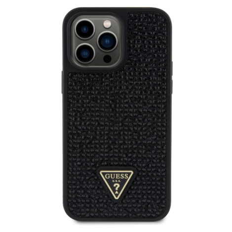 Guess Rhinestones Triangle Metal Logo Kryt pre iPhone 14 Pro Max Black