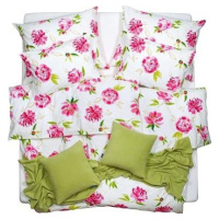 SCANquilt obliečky FINO DESIGN flowers bielo-červené