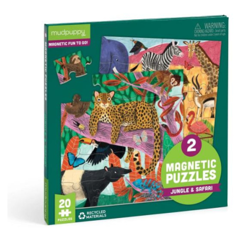 Mudpuppy Magnetické puzzle Safari a džungľa 2x20 dielikov