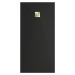 MEXEN/S - Stone+ obdĺžniková sprchová vanička 200 x 100, čierna, mriežka zlatá 44701020-G