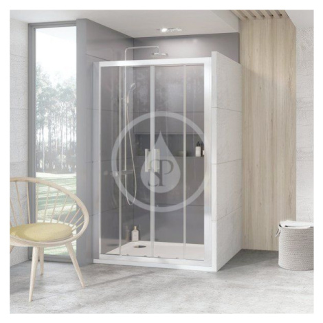 RAVAK - 10° Sprchové dvere štvordielne 10DP4-190, 1900 mm, biela/sklo 0ZKL0100Z1