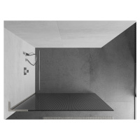 Mexen Kioto L, sprchová zástena Walk-In 70 x 200 cm, 8mm sklo s rebrovým vzorom, brúsená oceľ pr