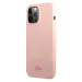 Lacoste Liquid Silicone Glossy Printing Logo Kryt pre iPhone 13 Pro Pink