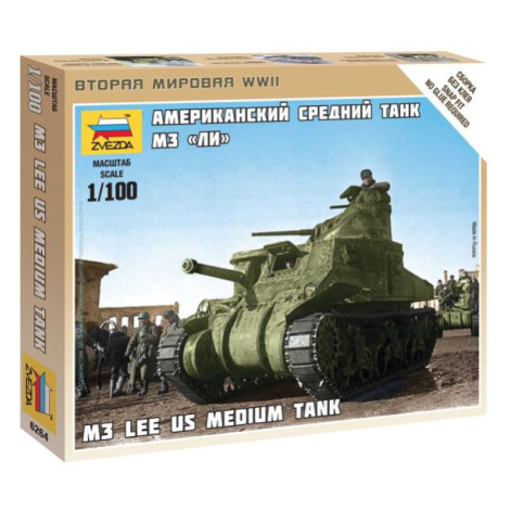 Wargames (WWII) tank 6264 - M-3 Lee US medium tank (1:100) Zvezda